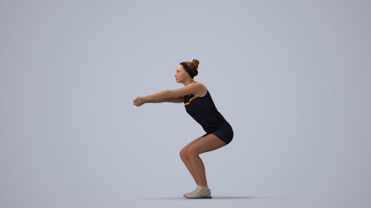 realistic 3D people girl sport, render-ready for V-Ray and Corona, FBX OBJ, three-quarter view render