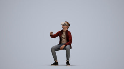3D people model boy casual kids, scanned human for 3ds Max rendering, standing pose render