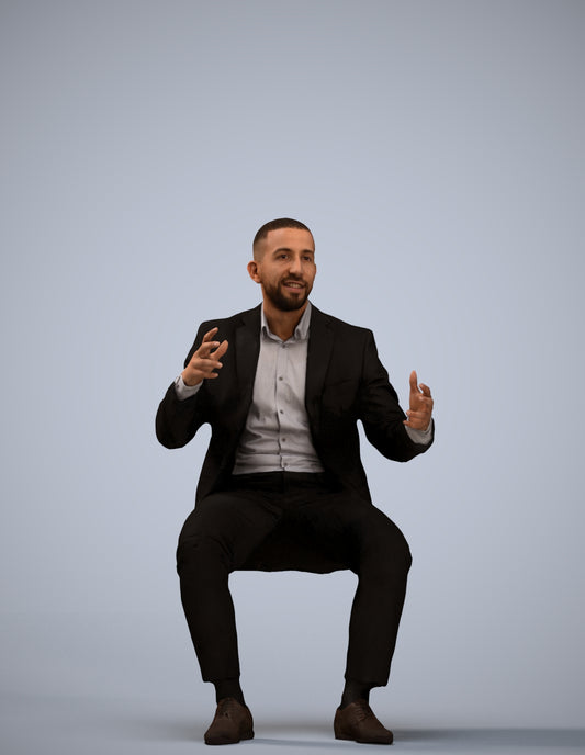 3D scanned man business, photorealistic archviz people for Enscape and SketchUp