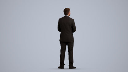 scanned 3D man business, photogrammetry people for Enscape and V-Ray, front view render