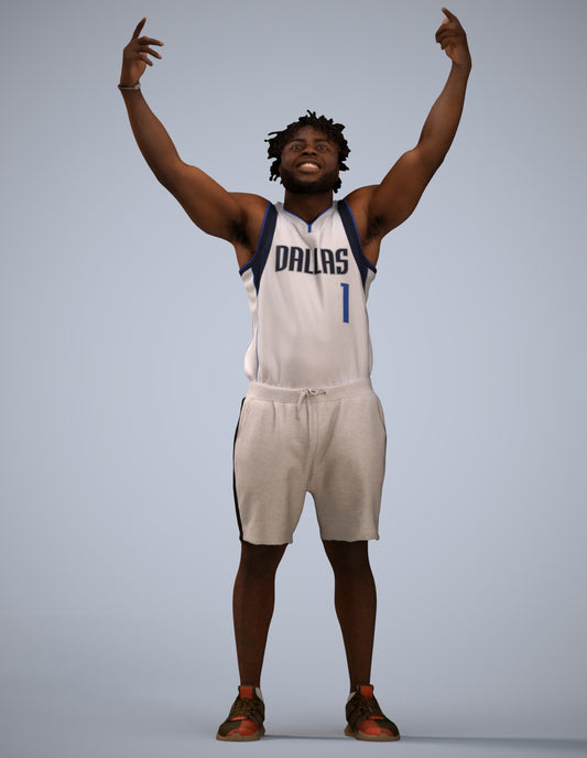 scanned 3D man sport, photogrammetry people for Enscape and V-Ray