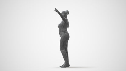 3D scanned woman standing casual, photorealistic archviz people for Enscape and SketchUp, square thumbnail