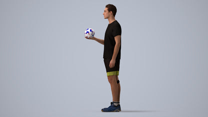 realistic 3D human man sport, archviz people FBX OBJ for Blender, three-quarter view render