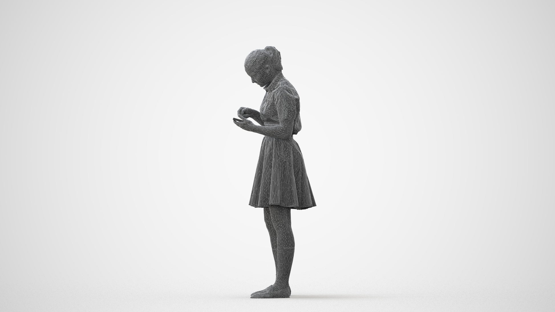realistic 3D human girl kids, archviz people FBX OBJ for Blender, square thumbnail