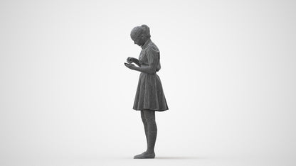 realistic 3D human girl kids, archviz people FBX OBJ for Blender, square thumbnail
