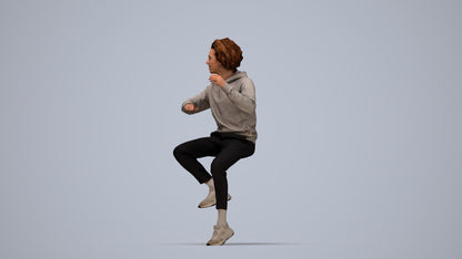 realistic 3D people man casual sitting, render-ready for V-Ray and Corona, FBX OBJ, top-down view render