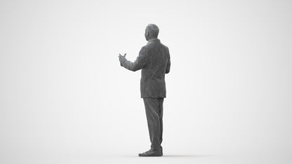 3D human model man formal standing, photogrammetry scanned person for archviz, square thumbnail