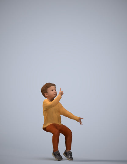 scanned 3D boy casual kids, photogrammetry people for Enscape and V-Ray