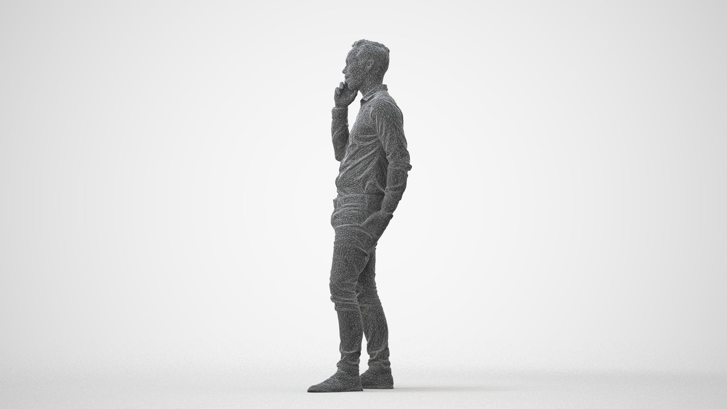 realistic 3D people man casual standing, render-ready for V-Ray and Corona, FBX OBJ, square thumbnail