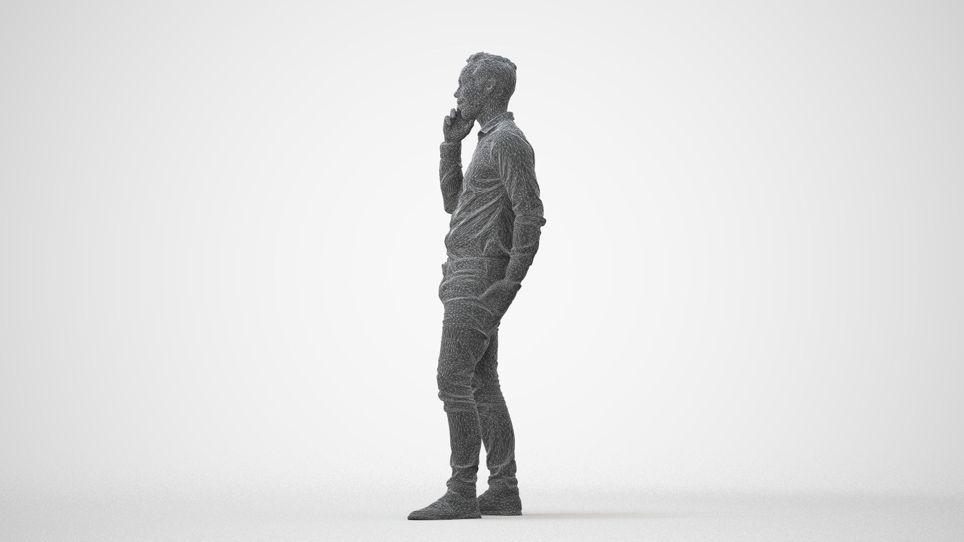 realistic 3D people man casual standing, render-ready for V-Ray and Corona, FBX OBJ, square thumbnail
