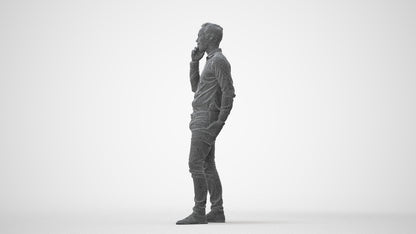 realistic 3D people man casual standing, render-ready for V-Ray and Corona, FBX OBJ, square thumbnail