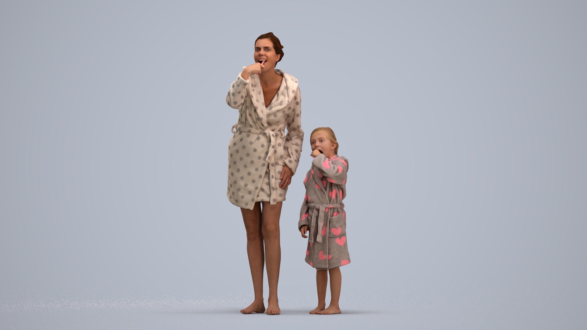 realistic 3D girl kids, scanned archviz people for Blender and 3ds Max, standing pose render