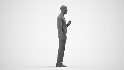 3D scanned man standing sport, photorealistic archviz people for Enscape and SketchUp, three-quarter front view render