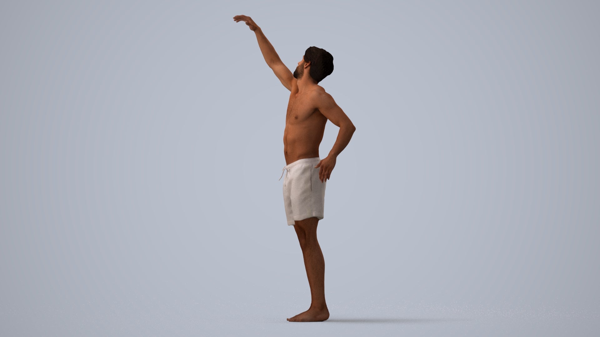 realistic 3D people man pool, render-ready for V-Ray and Corona, FBX OBJ, three-quarter view render