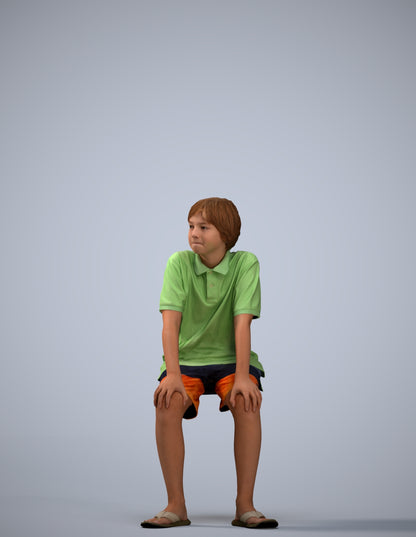 scanned 3D boy kids, photogrammetry people for Enscape and V-Ray