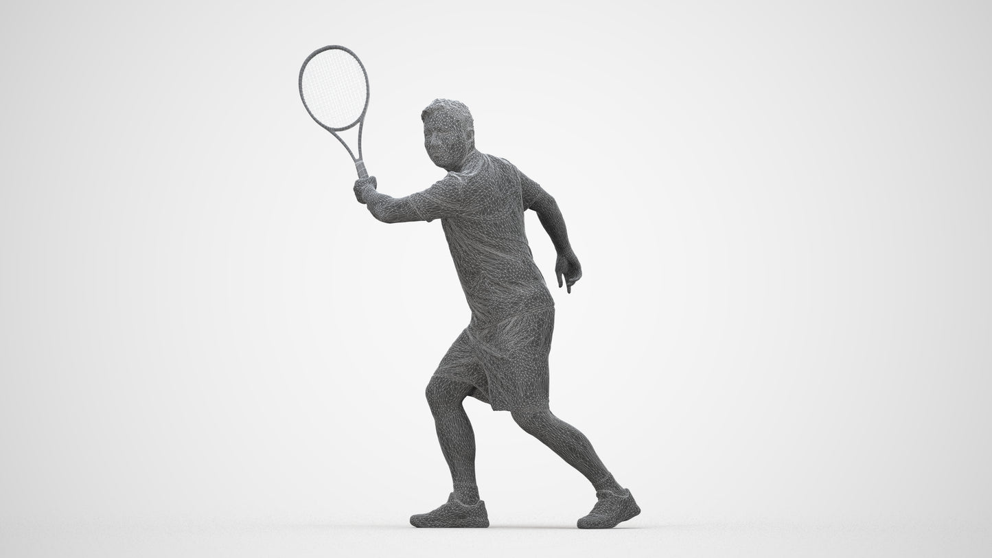 photogrammetry 3D man sport, realistic human model archviz FBX, wireframe back view