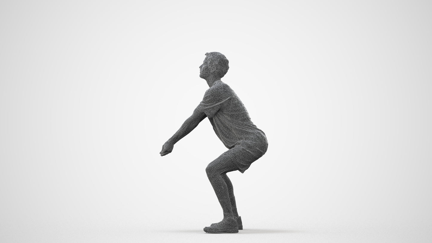 3D people model man sport, scanned human for 3ds Max rendering, square thumbnail