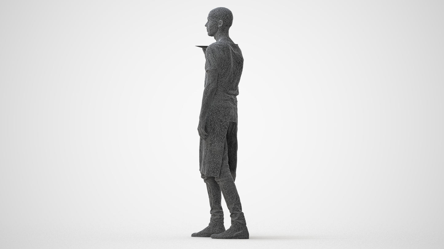 realistic 3D human man hospitality, archviz people FBX OBJ for Blender, square thumbnail
