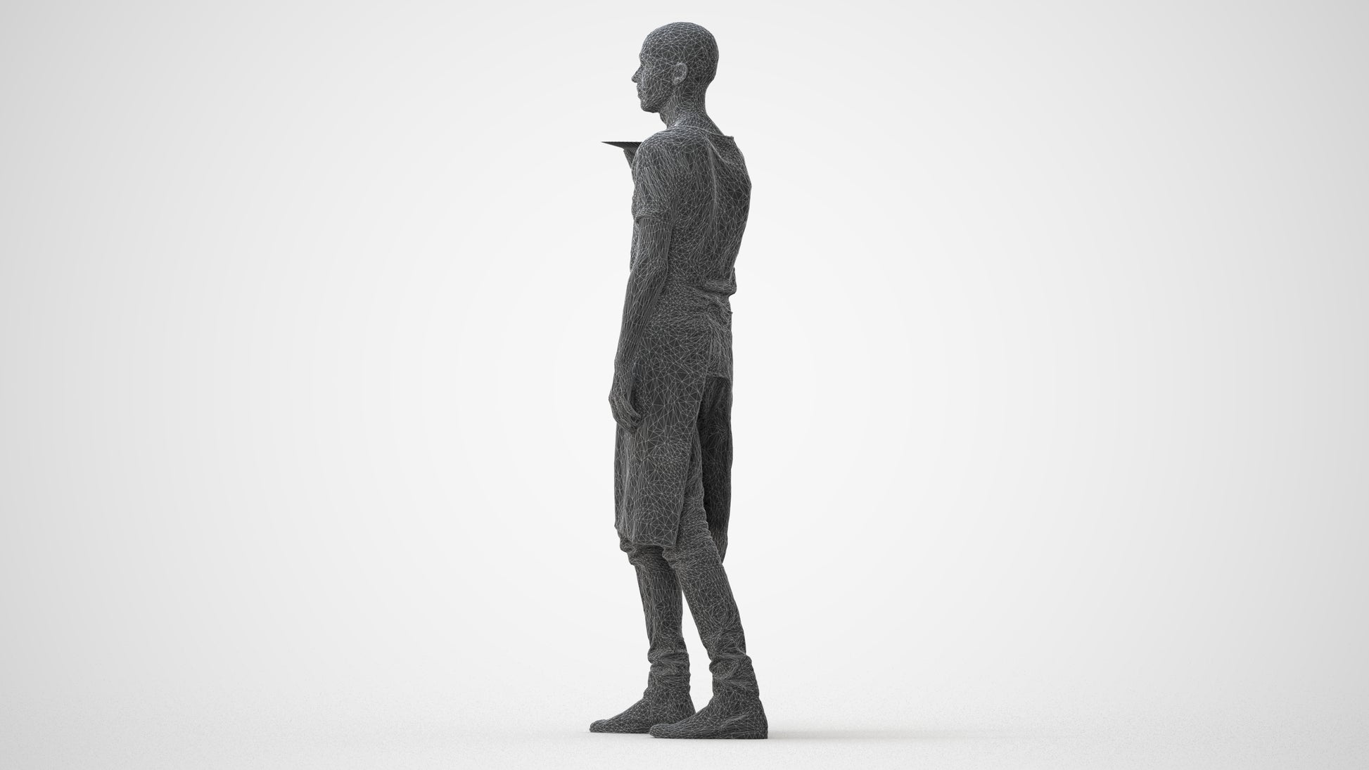 realistic 3D human man hospitality, archviz people FBX OBJ for Blender, square thumbnail