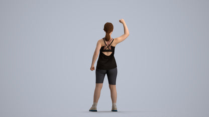 3D scanned girl sport, photorealistic archviz people for Enscape and SketchUp, front view render