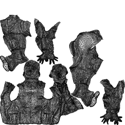 photogrammetry 3D man business, realistic human model archviz FBX, wireframe top-down view