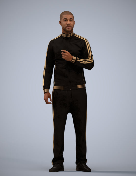 3D scanned man standing sport, photorealistic archviz people for Enscape and SketchUp