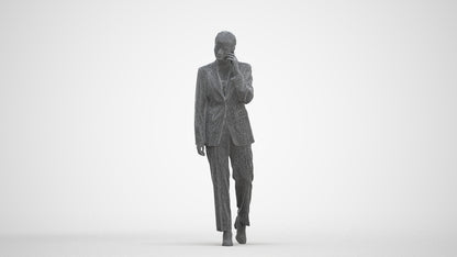 3D scanned woman walking business, photorealistic archviz people for Enscape and SketchUp, three-quarter front view render