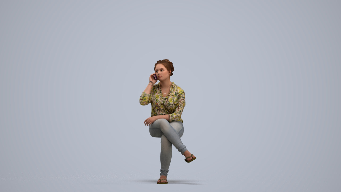 3D scanned boy sitting casual, photorealistic archviz people for Enscape and SketchUp, standing pose render