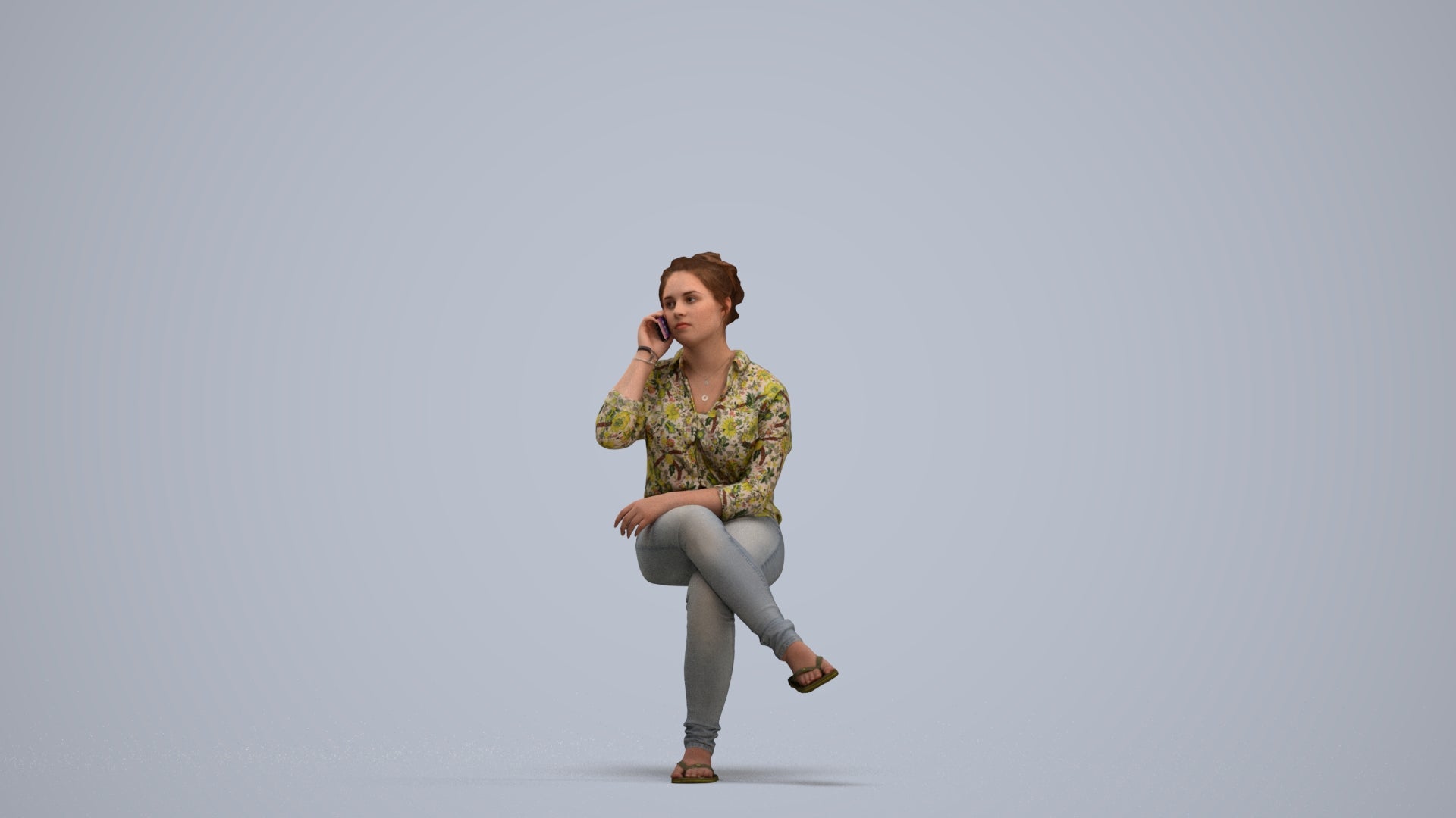 3D scanned boy sitting casual, photorealistic archviz people for Enscape and SketchUp, standing pose render