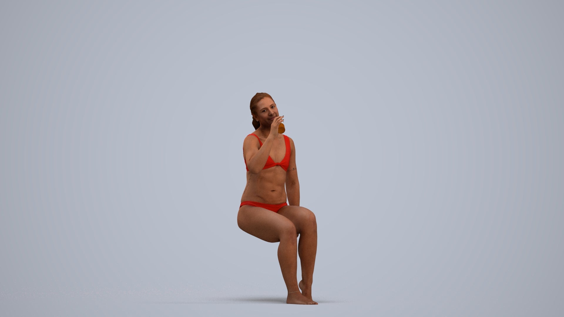 realistic 3D woman mix, scanned archviz people for Blender and 3ds Max, standing pose render