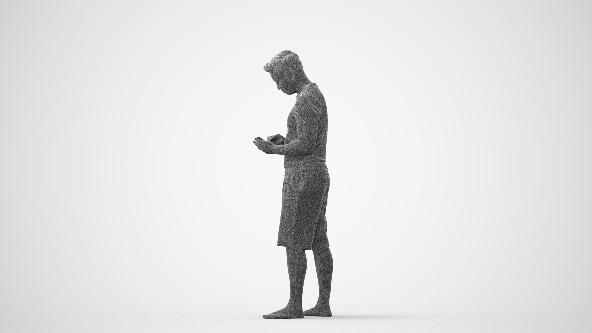 realistic 3D people man standing, render-ready for V-Ray and Corona, FBX OBJ, square thumbnail