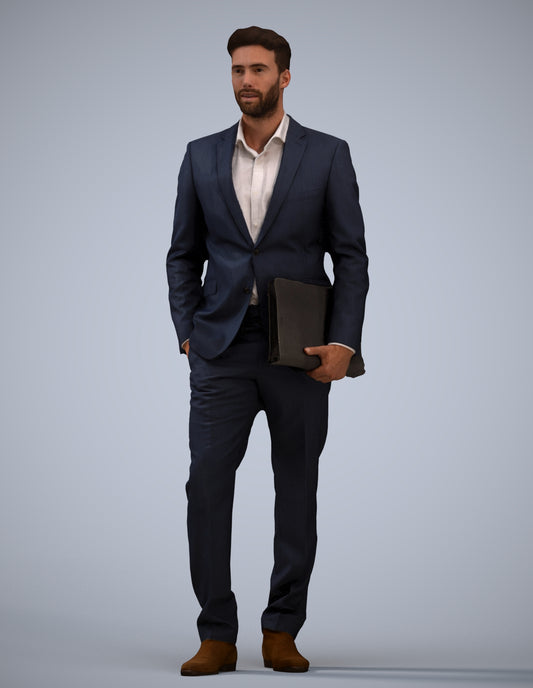 realistic 3D people man business, render-ready for V-Ray and Corona, FBX OBJ