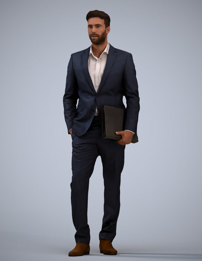 realistic 3D people man business, render-ready for V-Ray and Corona, FBX OBJ