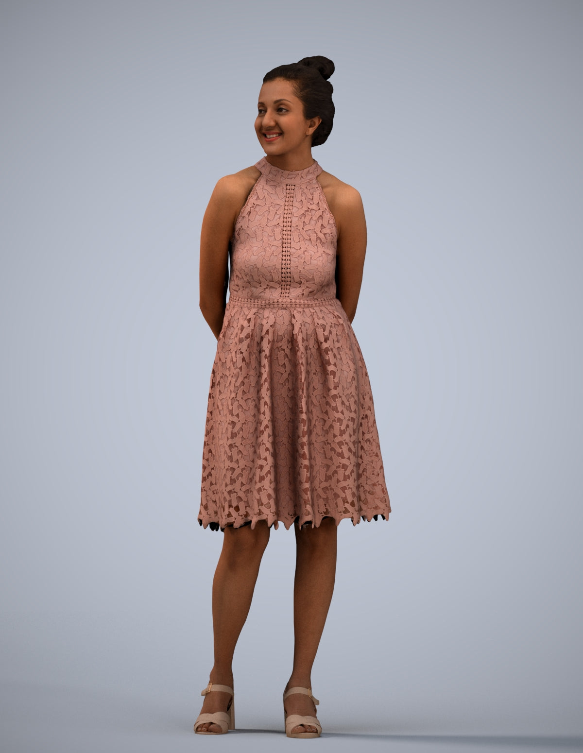 realistic 3D people woman formal standing, render-ready for V-Ray and Corona, FBX OBJ