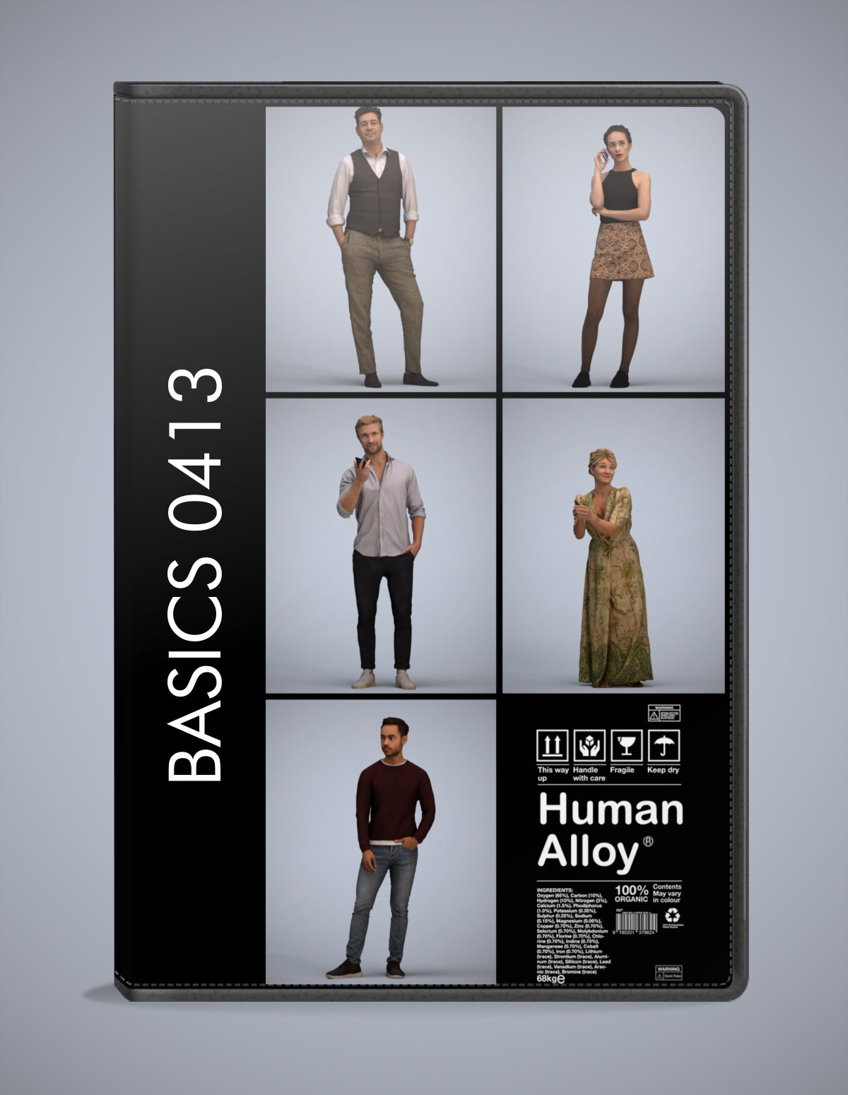 5 3D scanned people standing, photorealistic archviz pack for Enscape and SketchUp