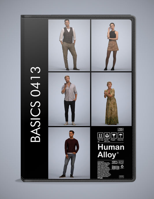 5 3D scanned people standing, photorealistic archviz pack for Enscape and SketchUp