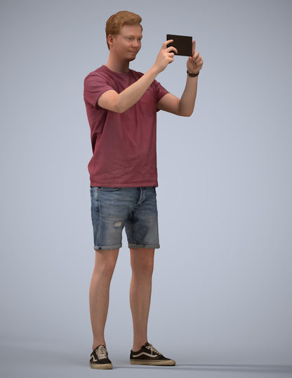 realistic 3D people man casual standing, render-ready for V-Ray and Corona, FBX OBJ