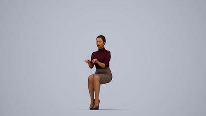 photogrammetry 3D woman business, realistic human model archviz FBX, top-down view render