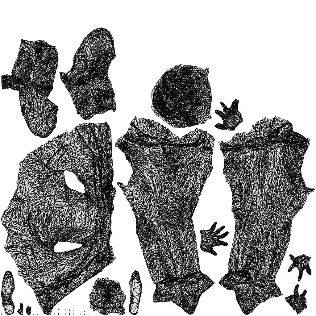 scanned 3D man business, photogrammetry people for Enscape and V-Ray, wireframe top-down view