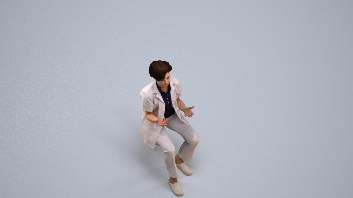 scanned 3D woman medical, photogrammetry people for Enscape and V-Ray, back view render
