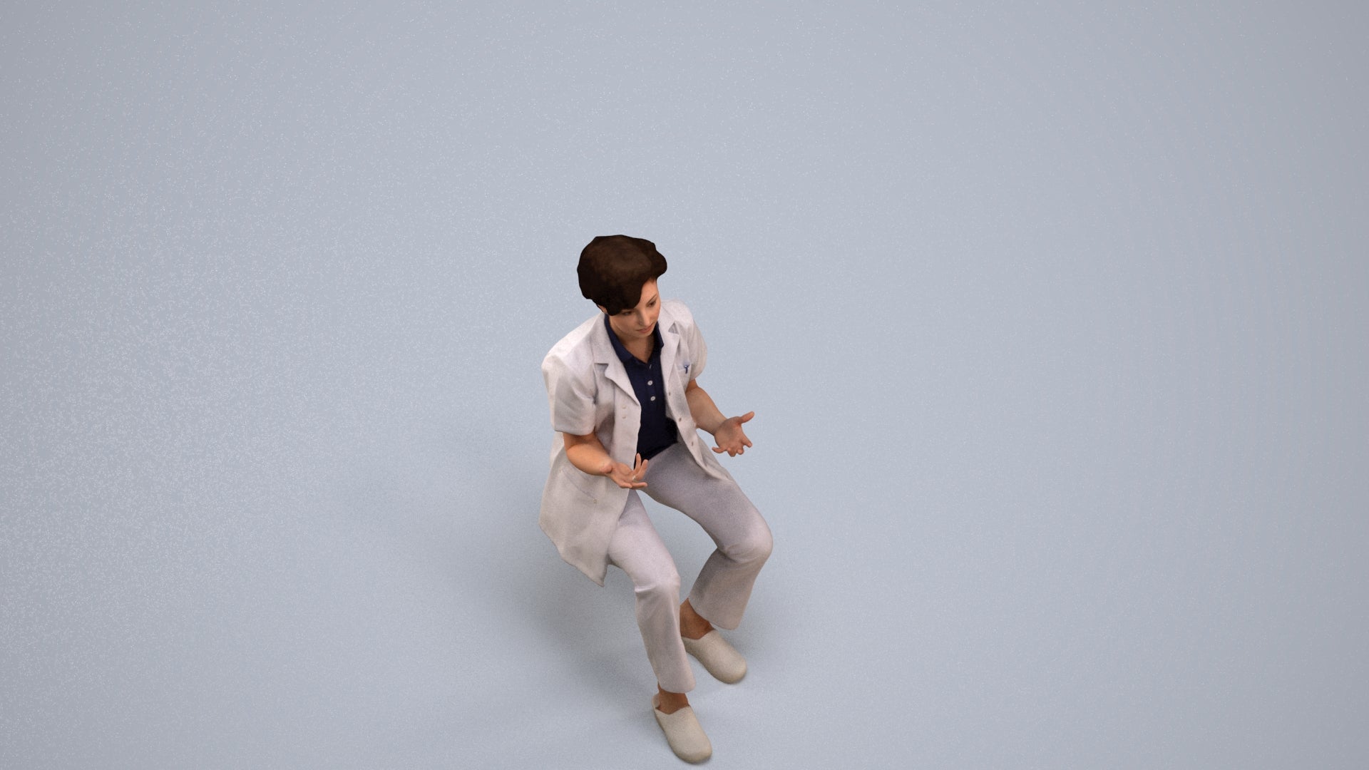 scanned 3D woman medical, photogrammetry people for Enscape and V-Ray, back view render