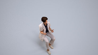 scanned 3D woman medical, photogrammetry people for Enscape and V-Ray, back view render