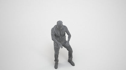 realistic 3D people man casual business, render-ready for V-Ray and Corona, FBX OBJ, wireframe three-quarter view