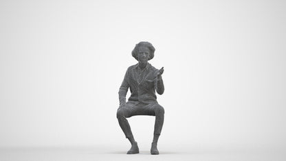 realistic 3D people man business sitting, render-ready for V-Ray and Corona, FBX OBJ, three-quarter front view render