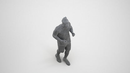 scanned 3D man sport, photogrammetry people for Enscape and V-Ray, wireframe three-quarter view
