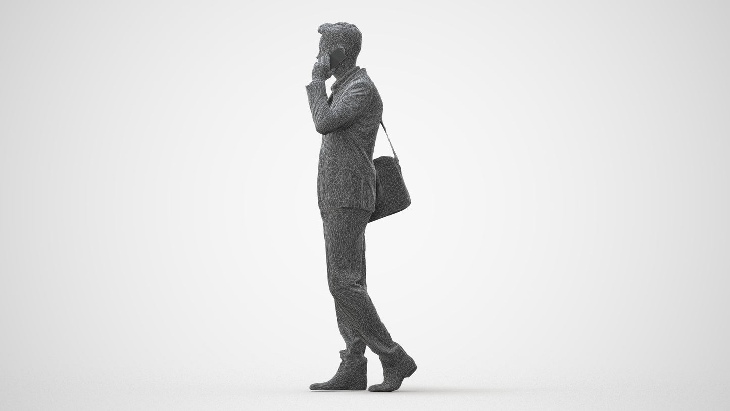 3D scanned man business, photorealistic archviz people for Enscape and SketchUp, square thumbnail