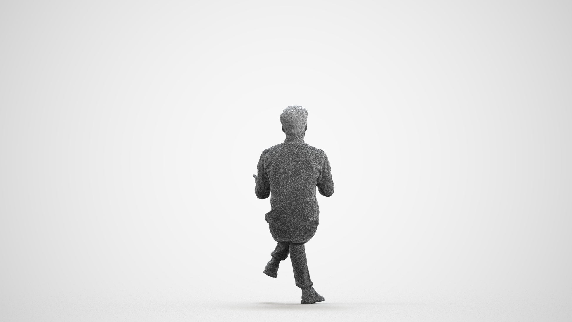 photogrammetry 3D man casual pool, realistic human model archviz FBX, wireframe front view