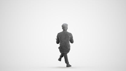 photogrammetry 3D man casual pool, realistic human model archviz FBX, wireframe front view