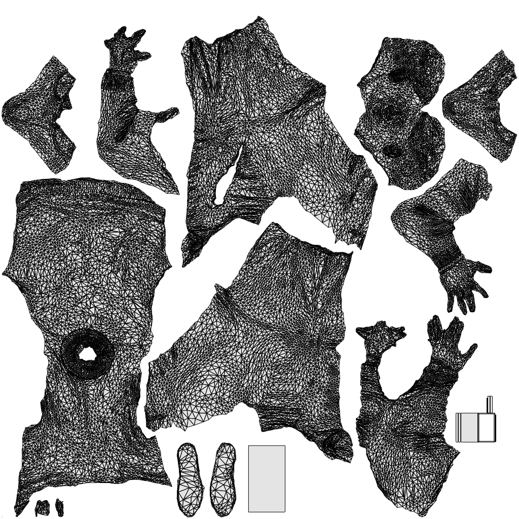 3D human model man casual sitting, photogrammetry scanned person for archviz, wireframe top-down view