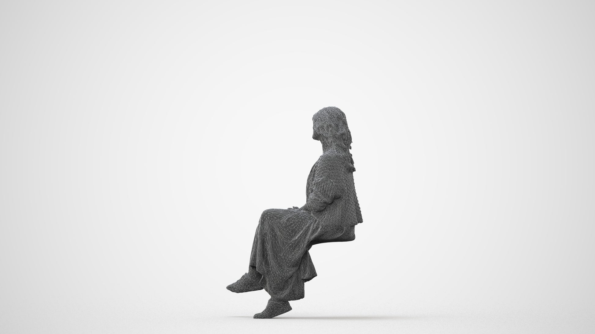 3D people model woman casual sitting, scanned human for 3ds Max rendering, square thumbnail